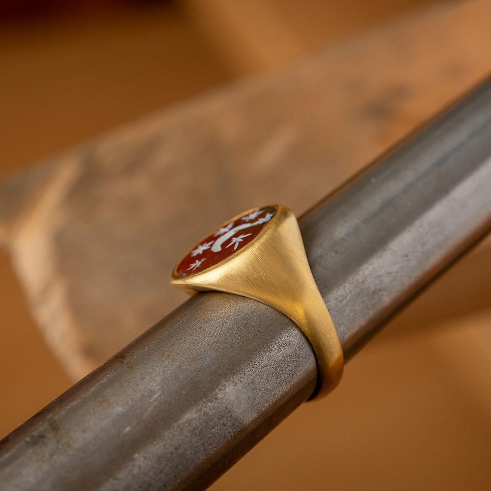 Signet ring one-of-one red