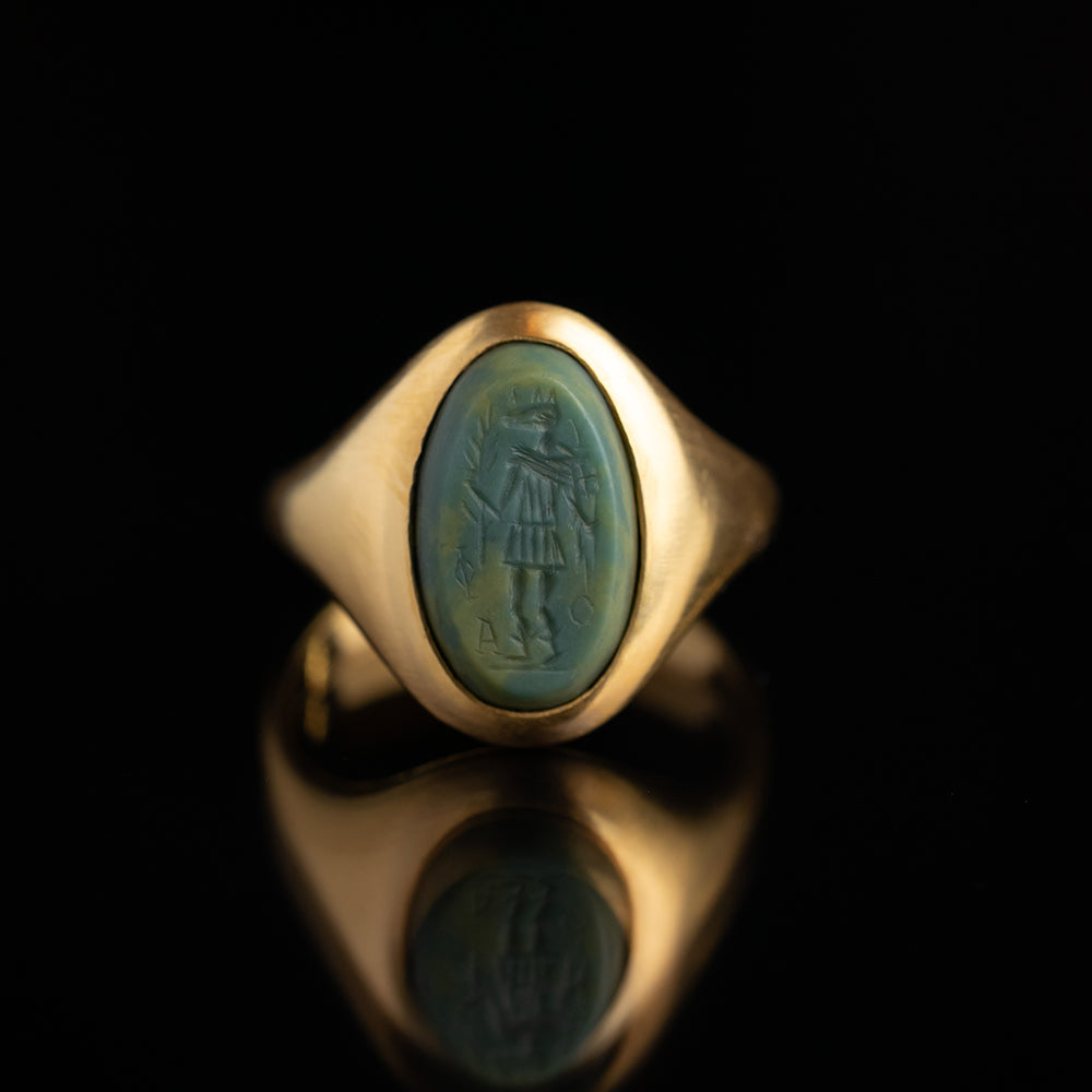 Signet ring one-of-one green